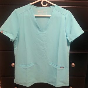 Neon blue figs small scrubs set